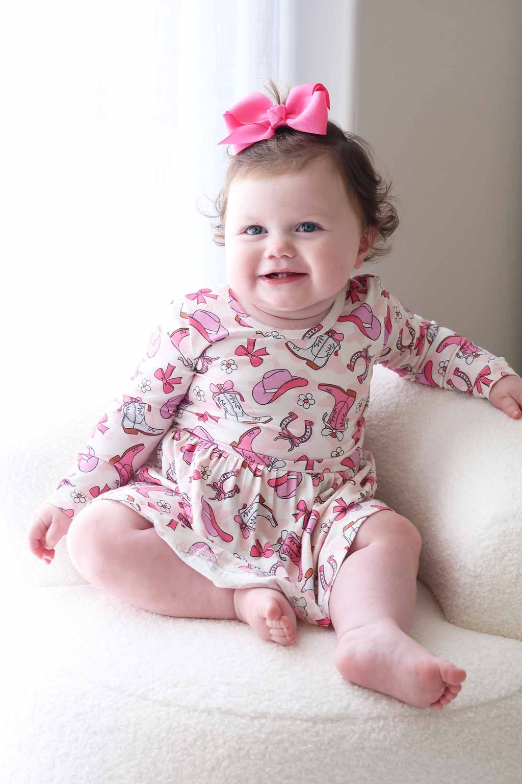 Long Sleeve Twirl Bodysuit | Rodeo Dreams Pink