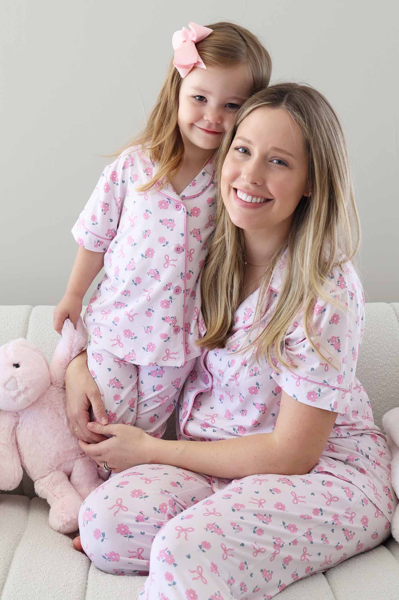 Women's Two Piece Flare Lounge Set | Ribbon & Roses Pink