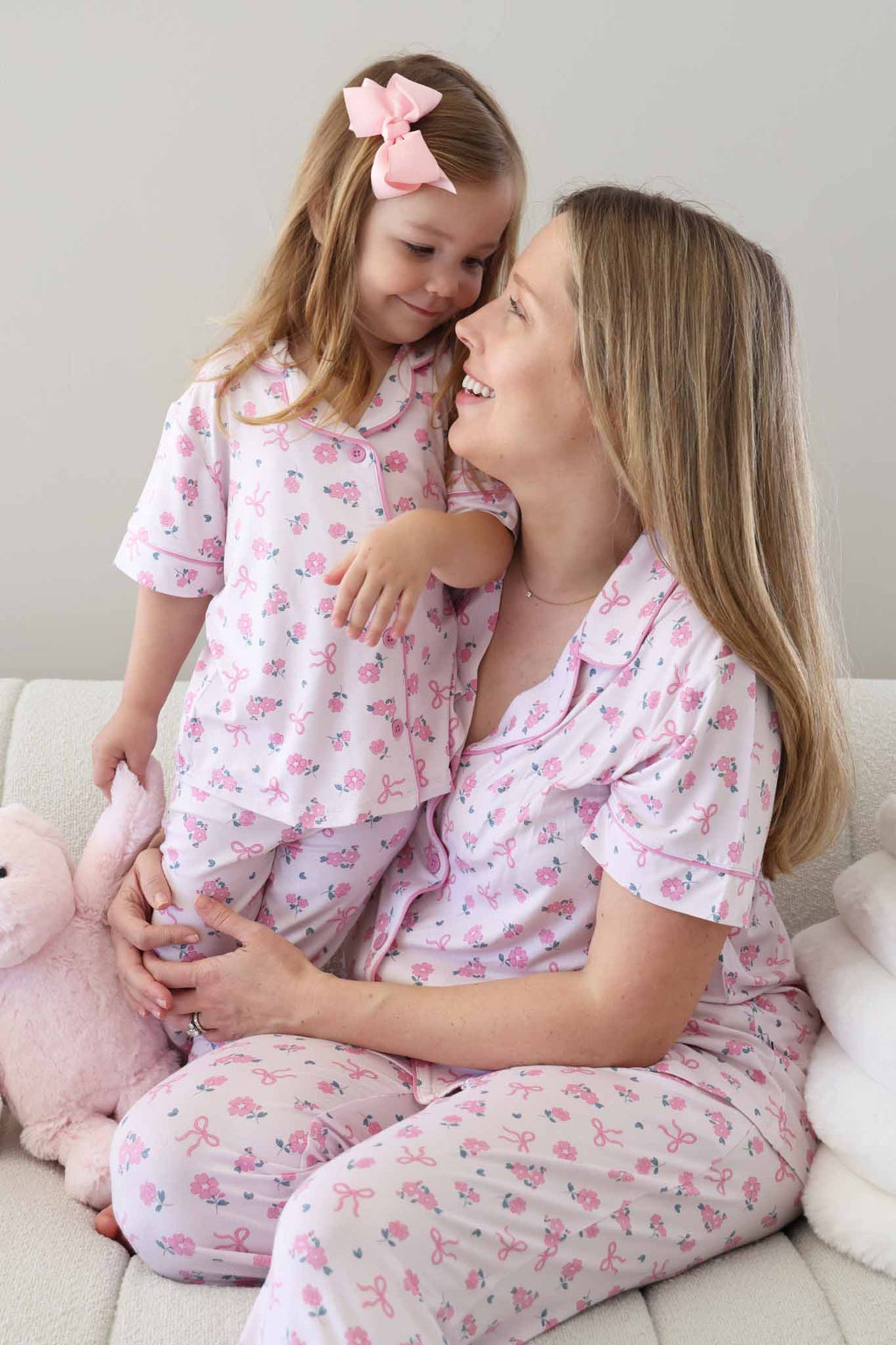 Girl's Two Piece Flare Lounge Set | Ribbon & Roses Pink