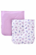Ribbon & Roses 2pc Burp Cloth Set | Purple