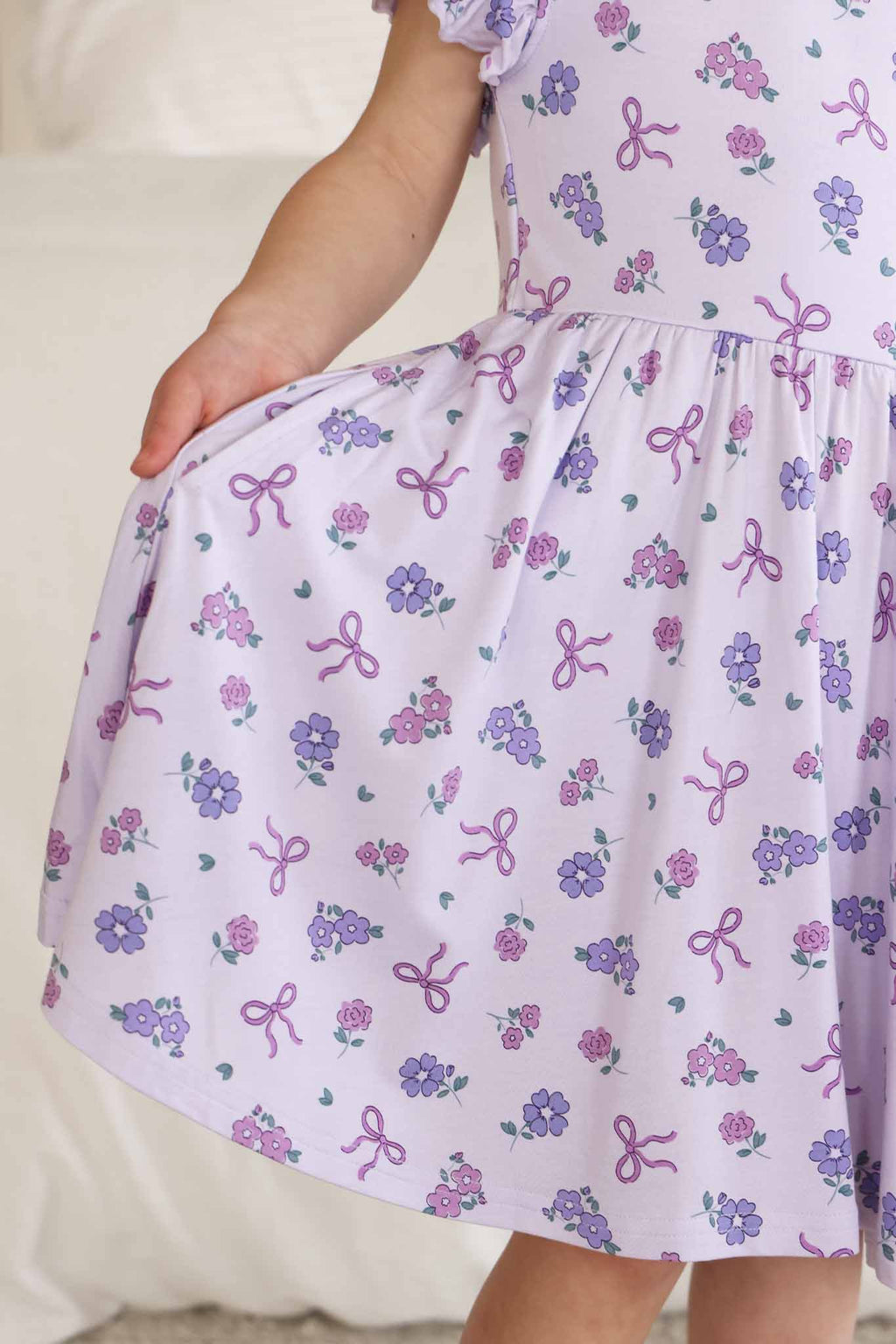 Ruffle Twirl Dress | Ribbon & Roses Purple