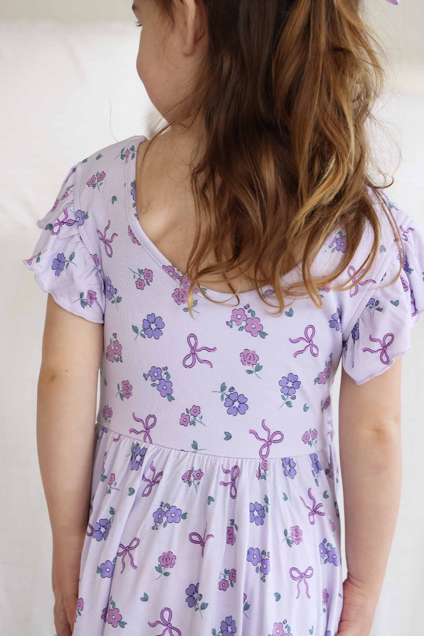 Ruffle Twirl Dress | Ribbon & Roses Purple