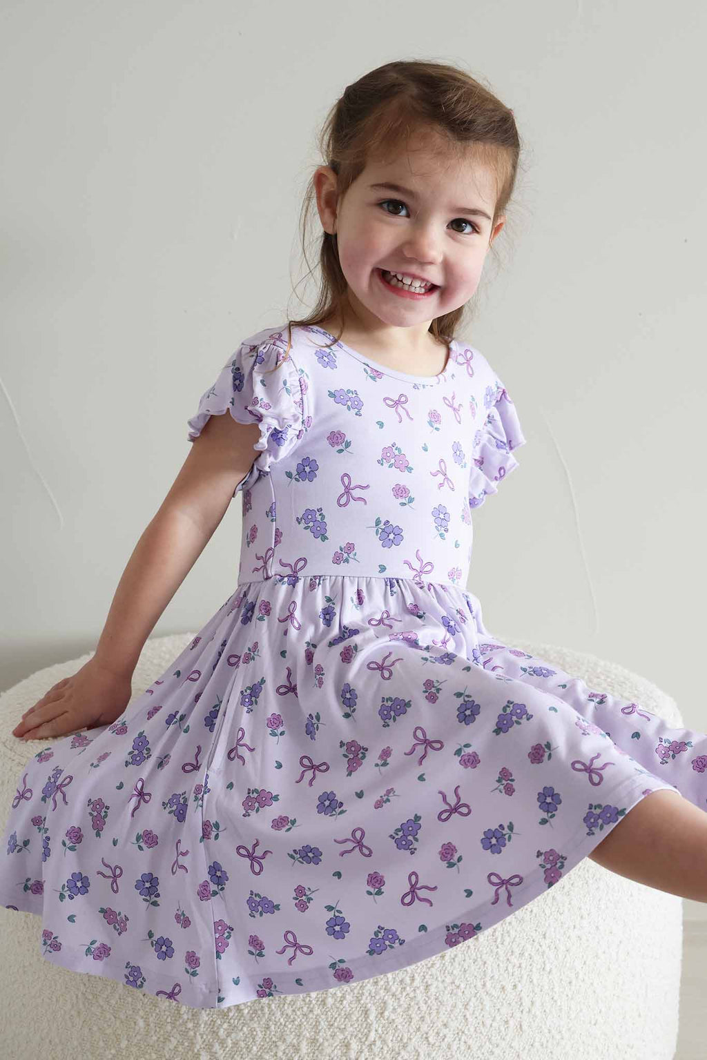 Ruffle Twirl Dress | Ribbon & Roses Purple