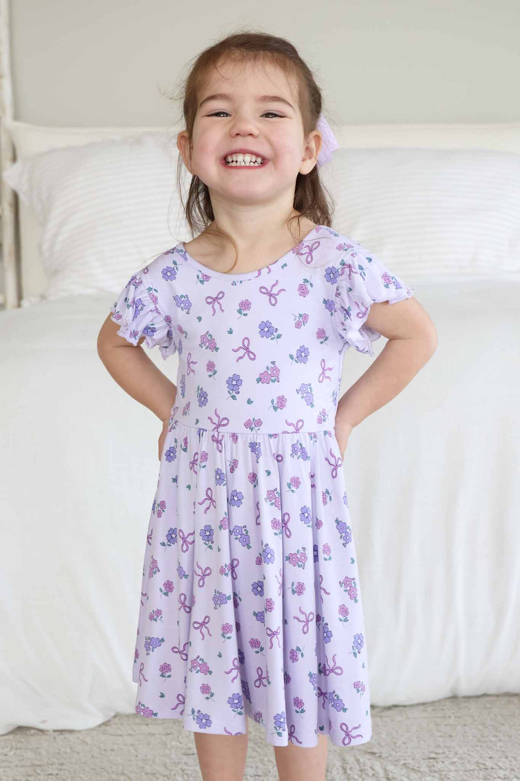 Ruffle Twirl Dress | Ribbon & Roses Purple