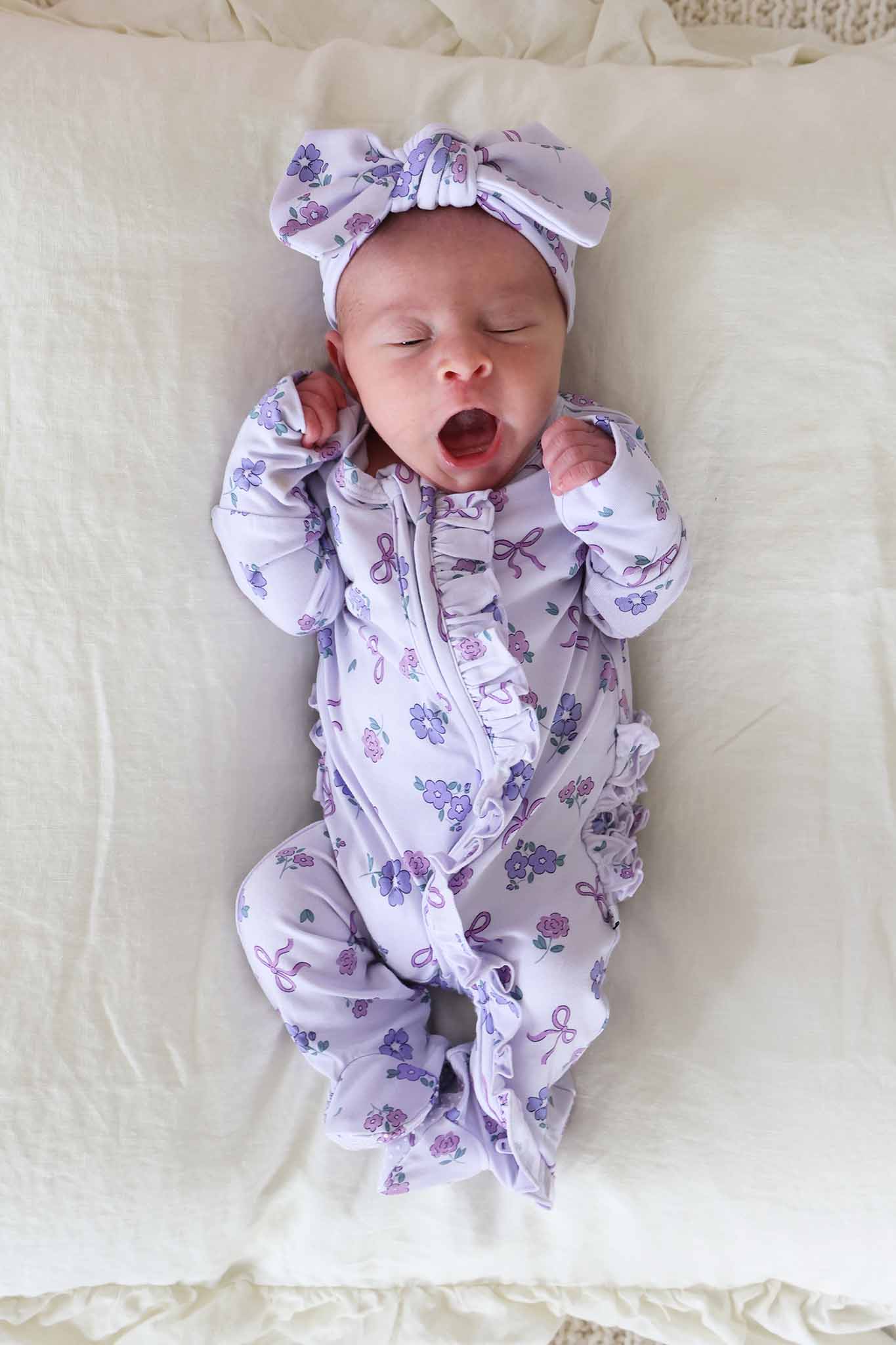 Ribbon & Roses Knit Large Bow Headwrap | Purple