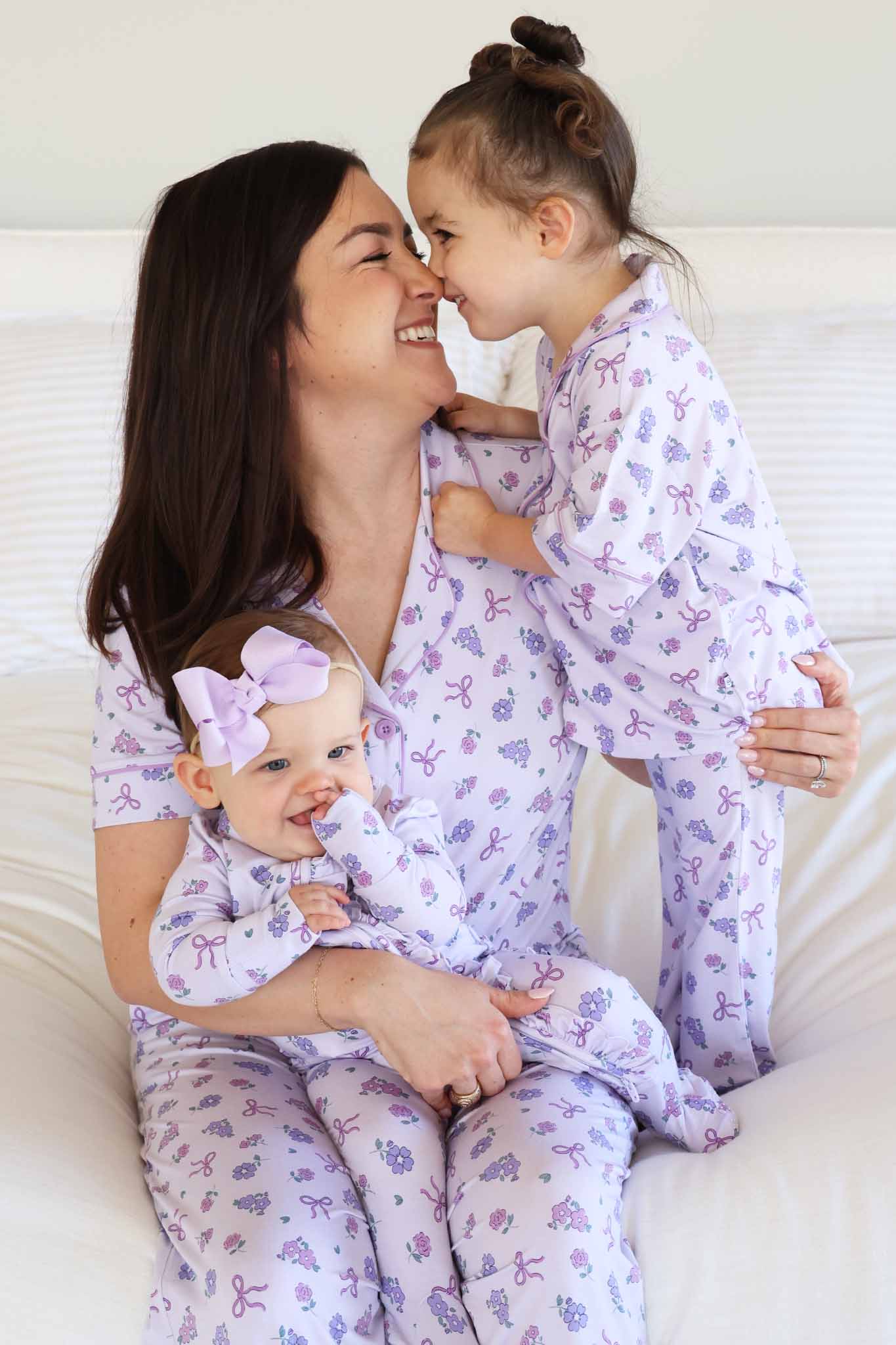 Girl's Two Piece Flare Lounge Set | Ribbon & Roses Purple