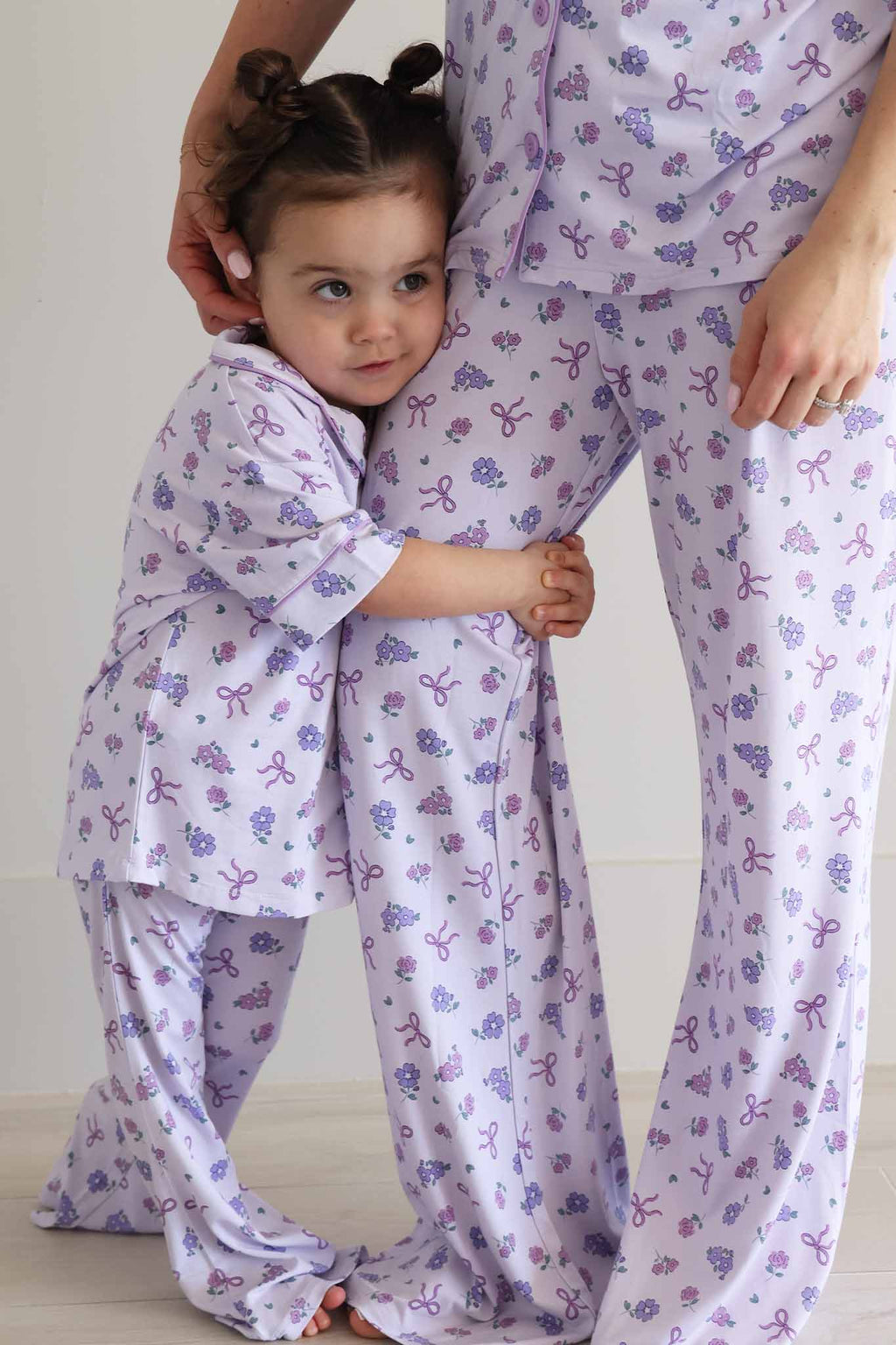 Girl's Two Piece Flare Lounge Set | Ribbon & Roses Purple