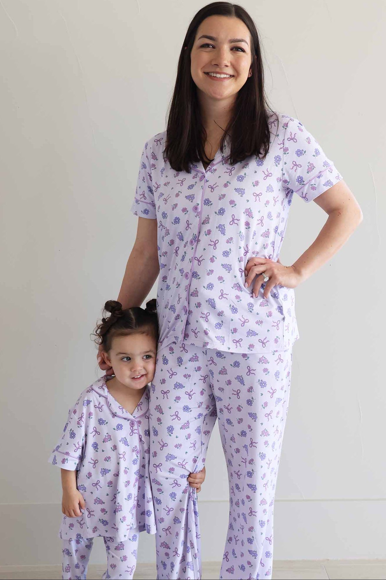 Women's Two Piece Flare Lounge Set | Ribbon & Roses Purple