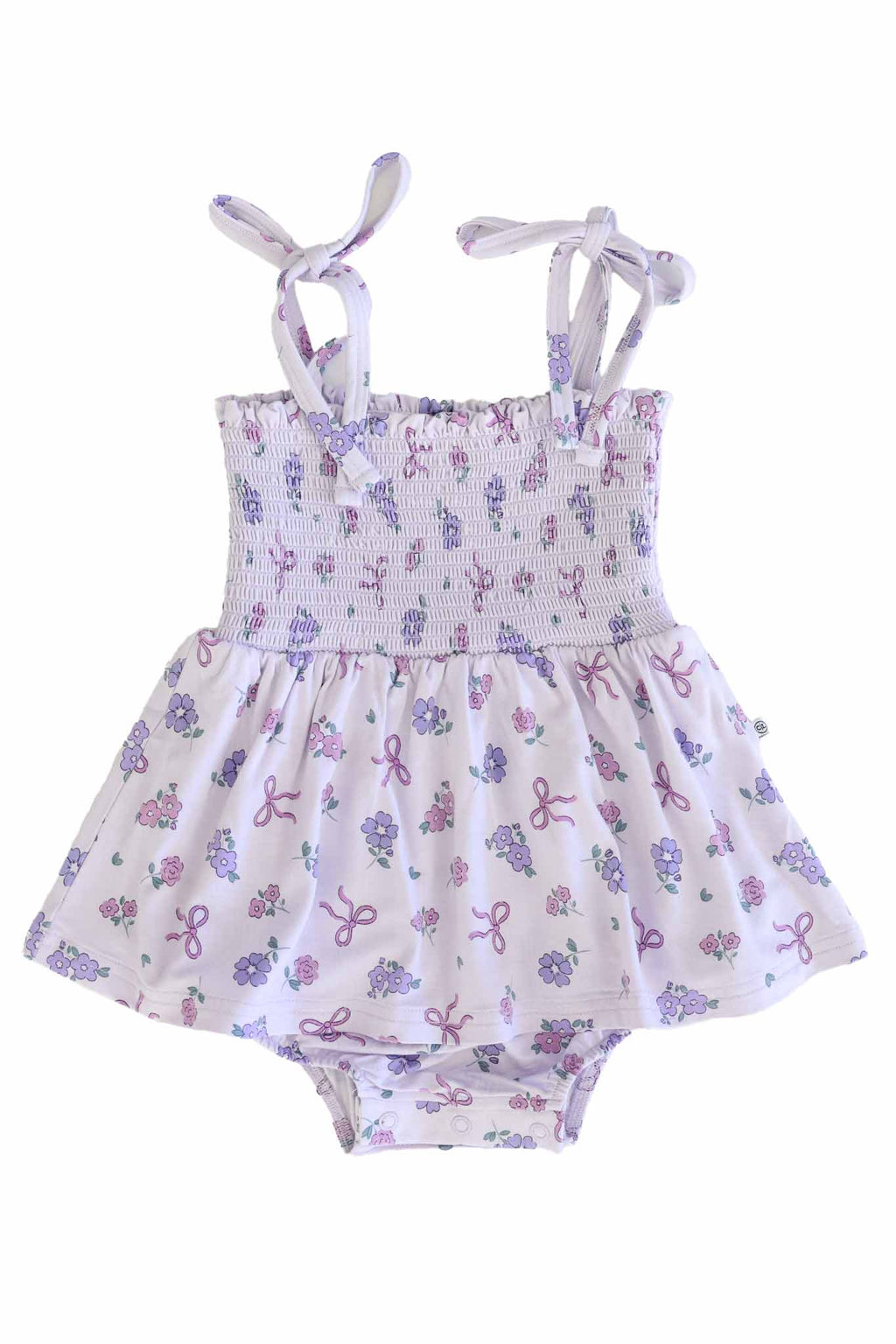 Smocked Twirl Bodysuit | Ribbon & Roses Purple