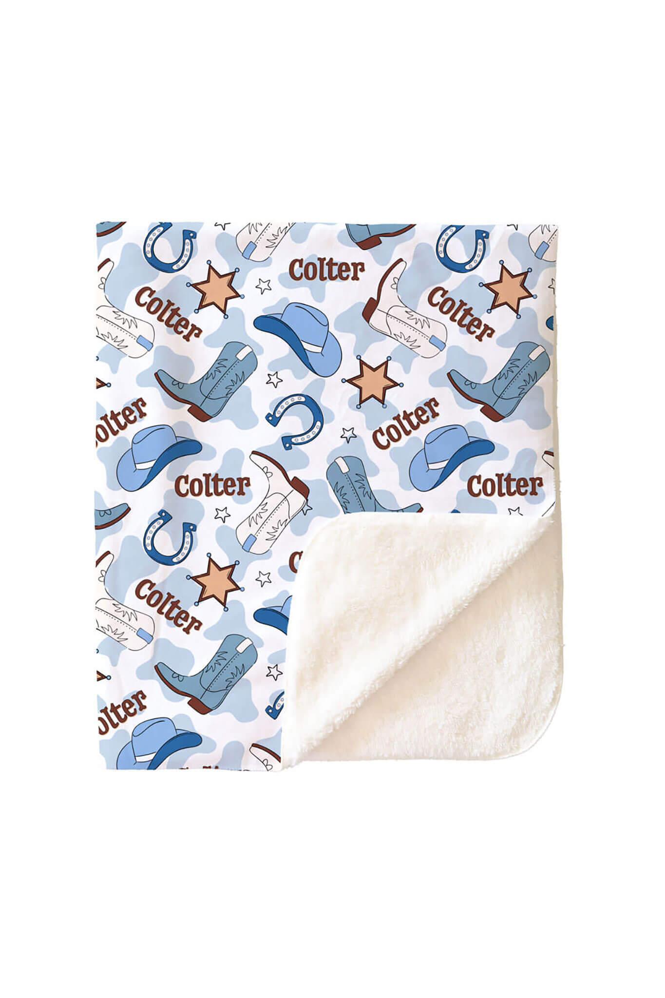 Rodeo Dreams Personalized Kids Blanket | Blue