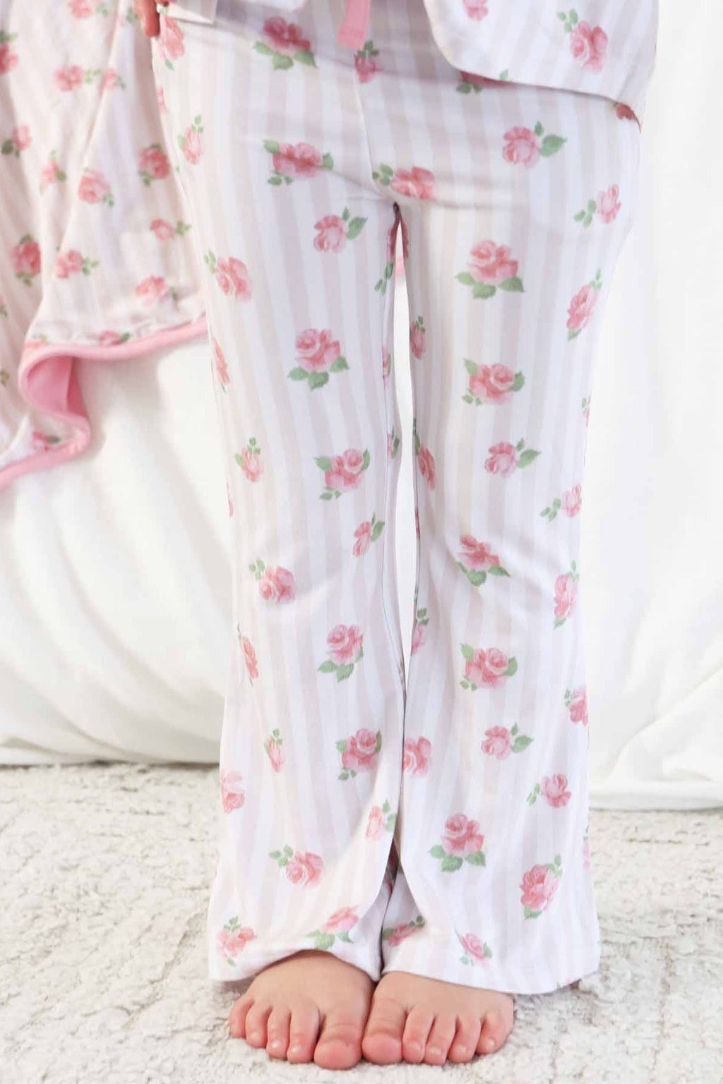 Girl's Two Piece Flare Lounge Set | Rosy & Cozy