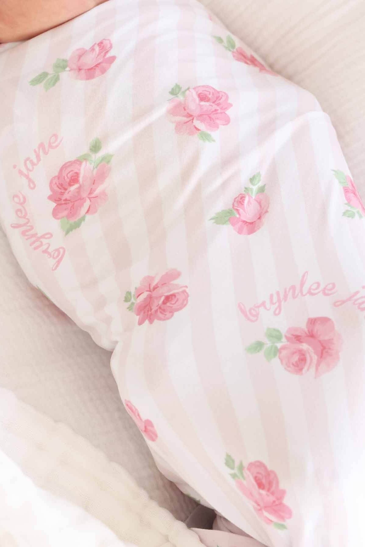 Rosy & Cozy Personalized Swaddle Blanket