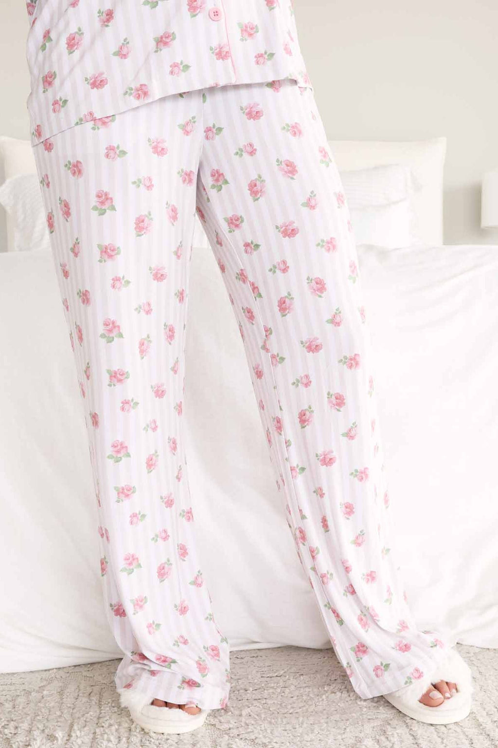 Women's Two Piece Flare Lounge Set | Rosy & Cozy