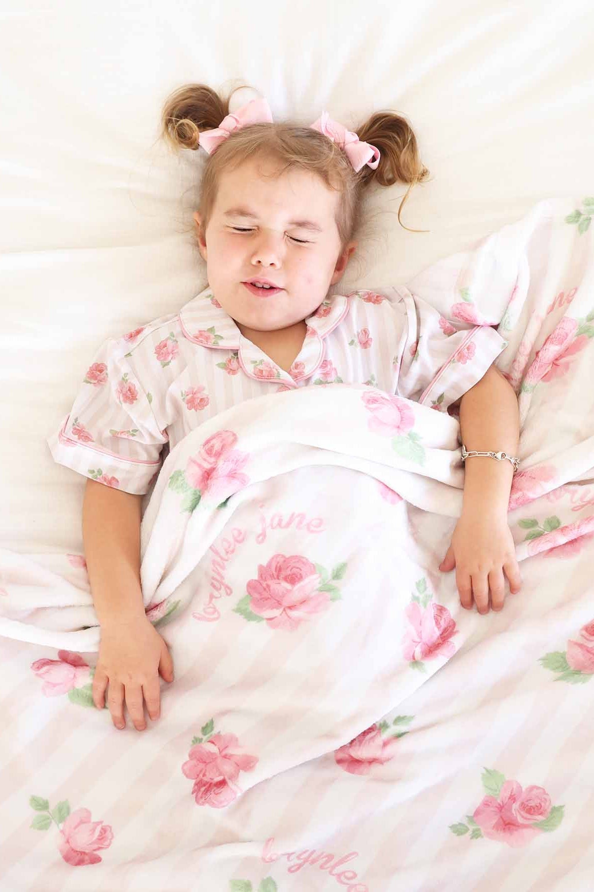 Rosy & Cozy Personalized Kids Blanket