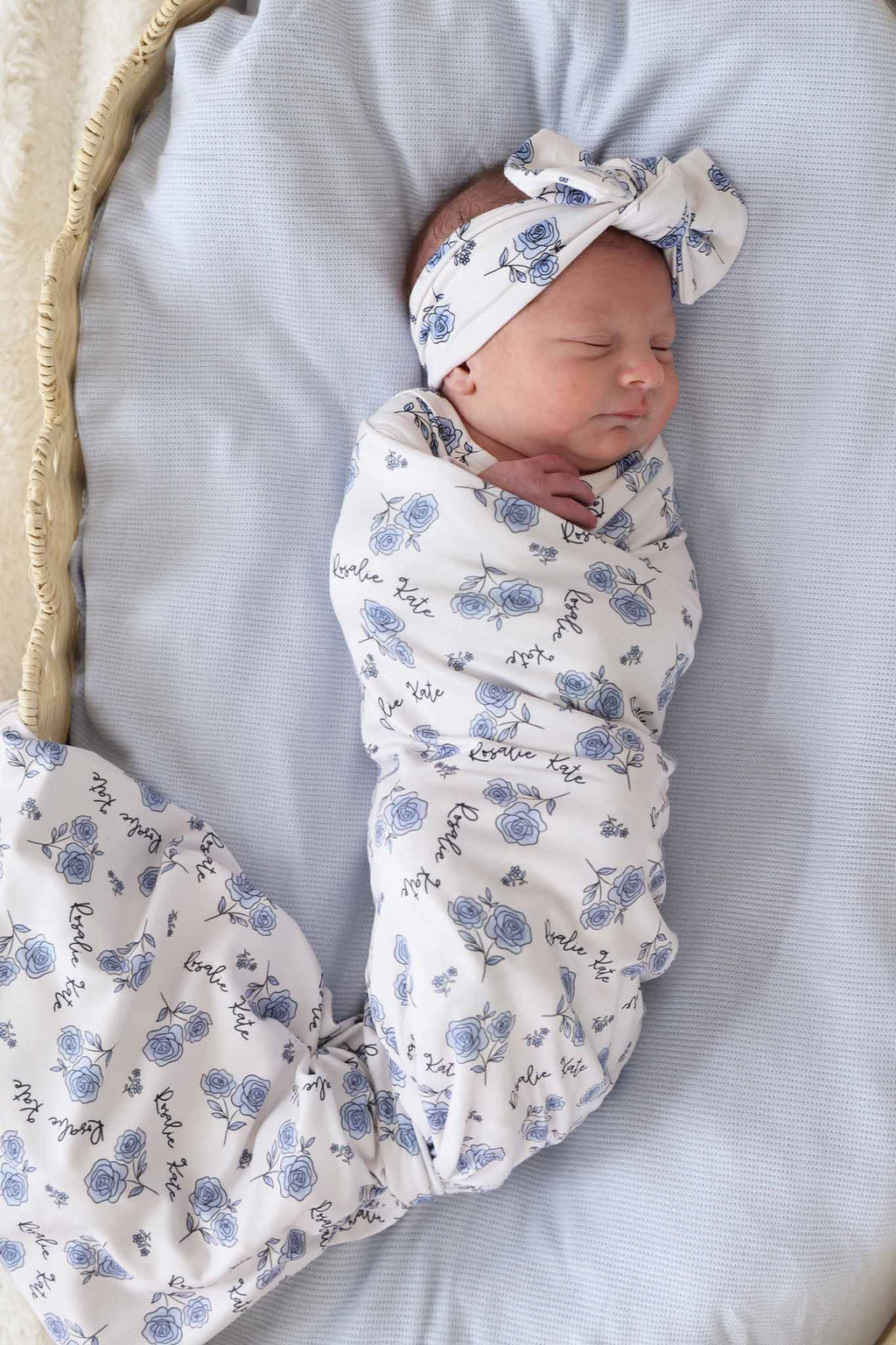 Sapphire Garden Knit Large Bow Headwrap