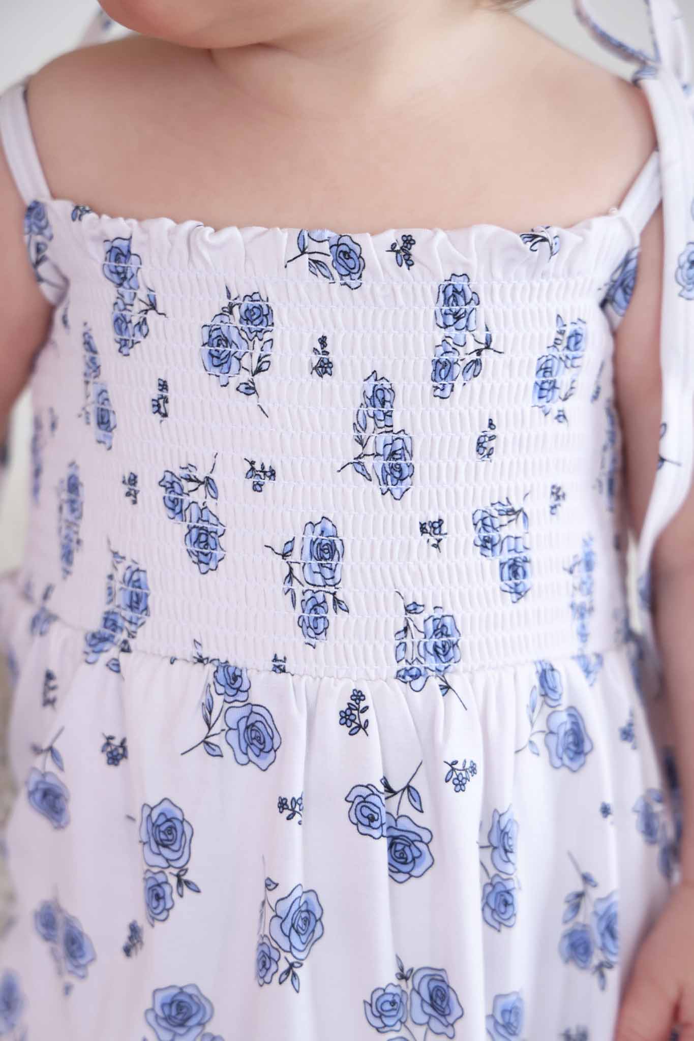 Smocked Twirl Bodysuit | Sapphire Garden