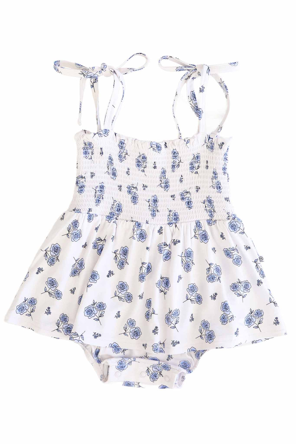 Smocked Twirl Bodysuit | Sapphire Garden