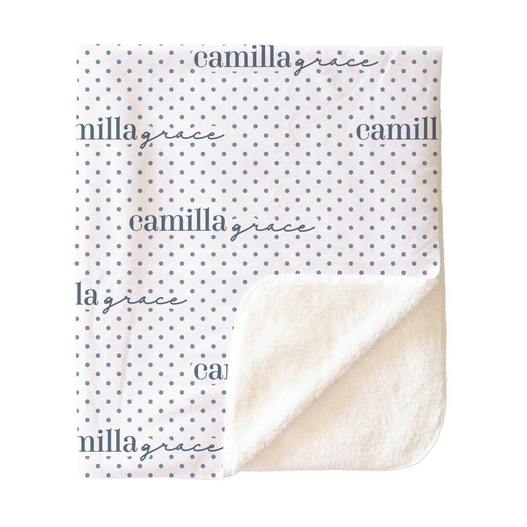 Snuggle Spots Personalized Kids Blanket | White