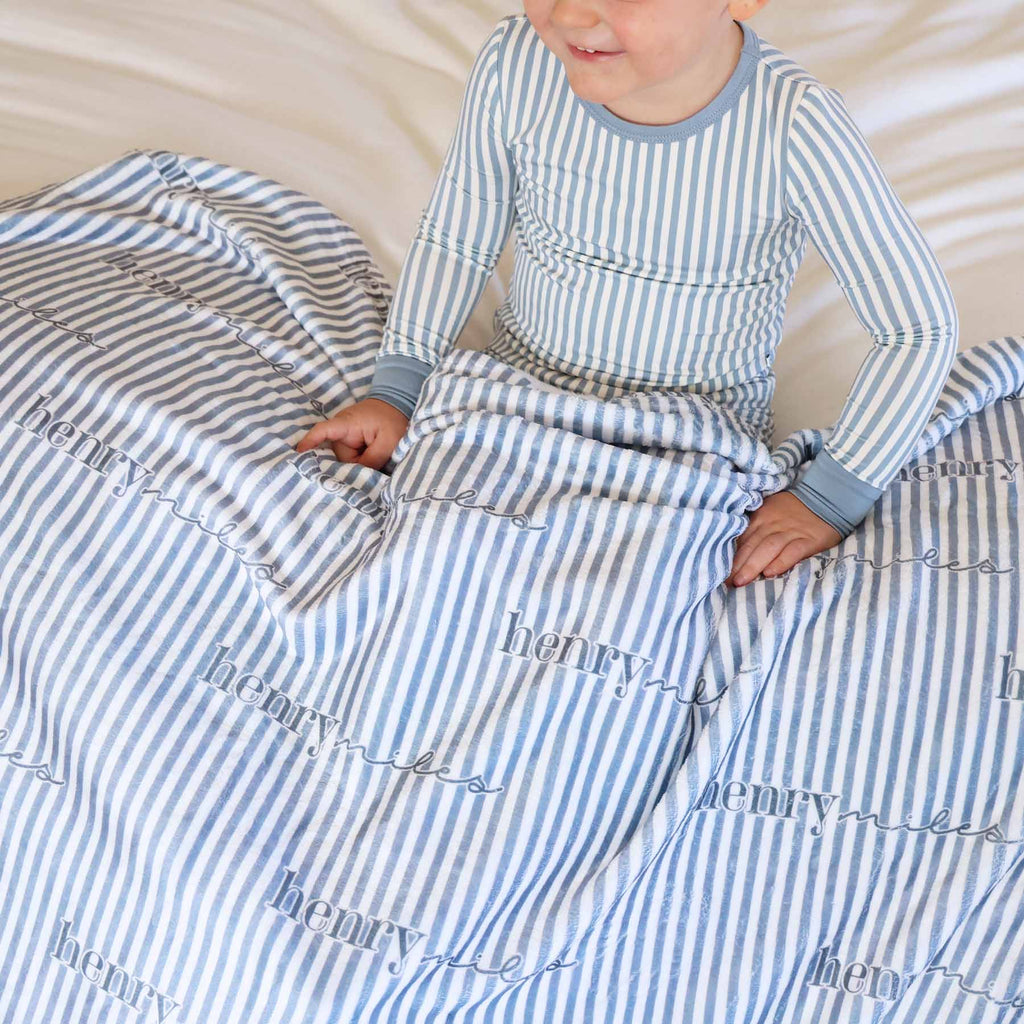 Snuggle Stripes Personalized Kids Blanket