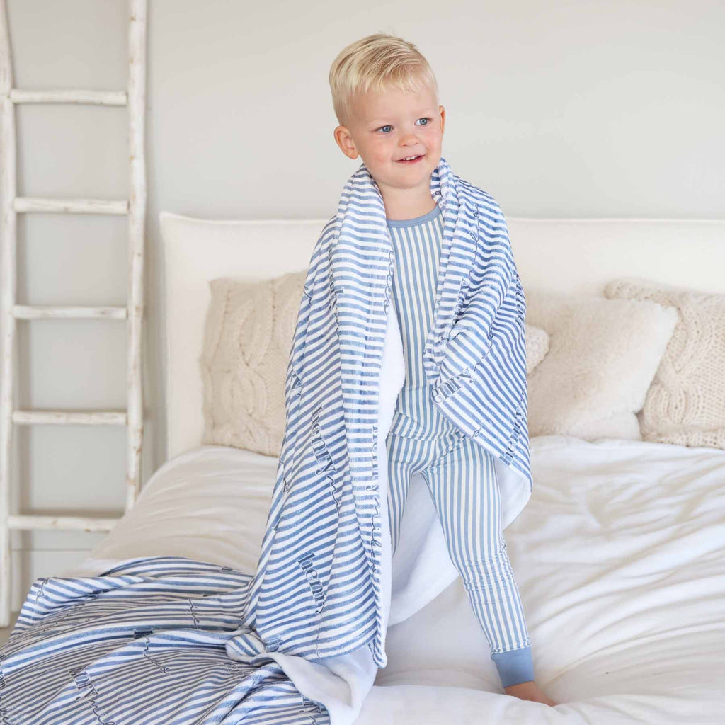 Snuggle Stripes Personalized Kids Blanket