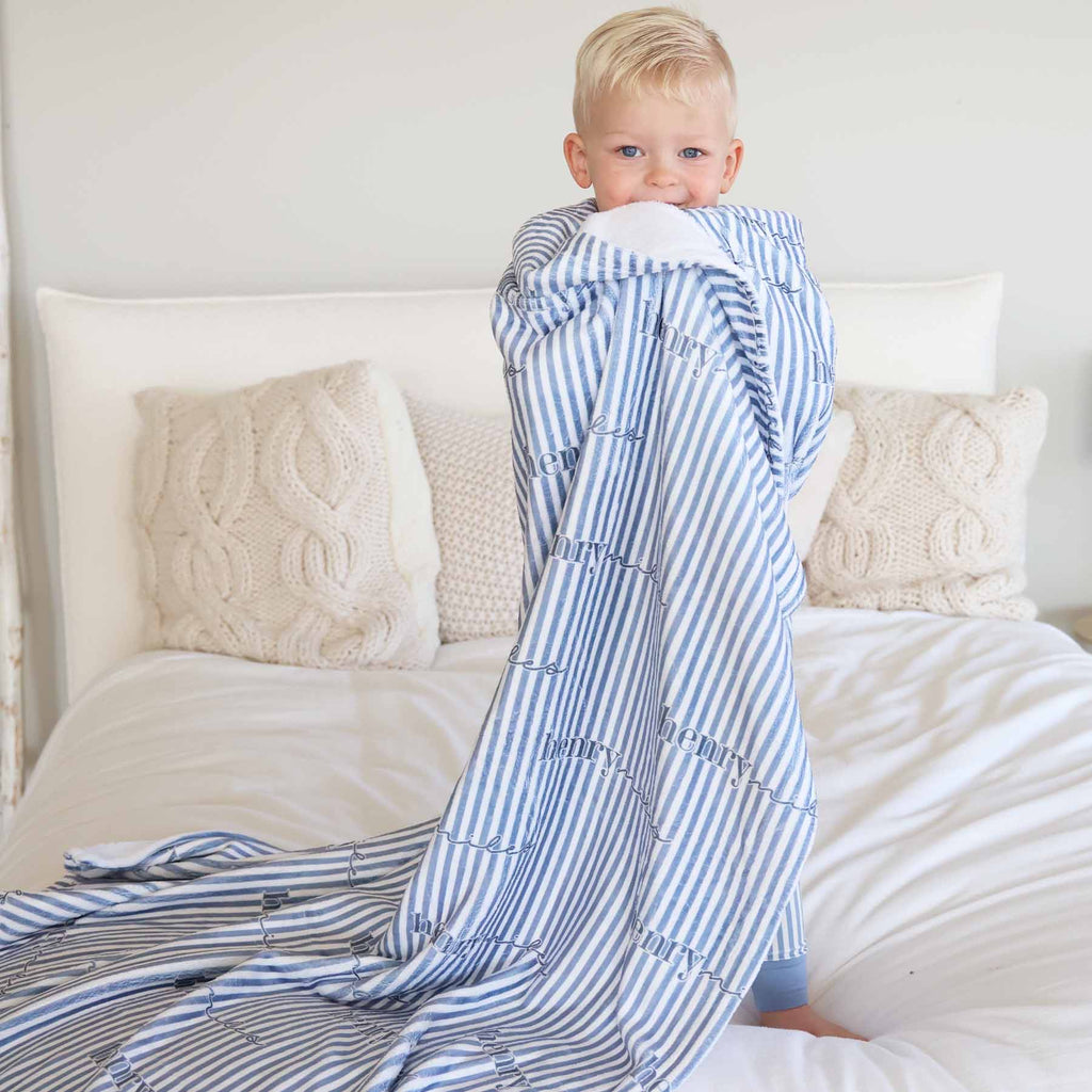 Snuggle Stripes Personalized Kids Blanket