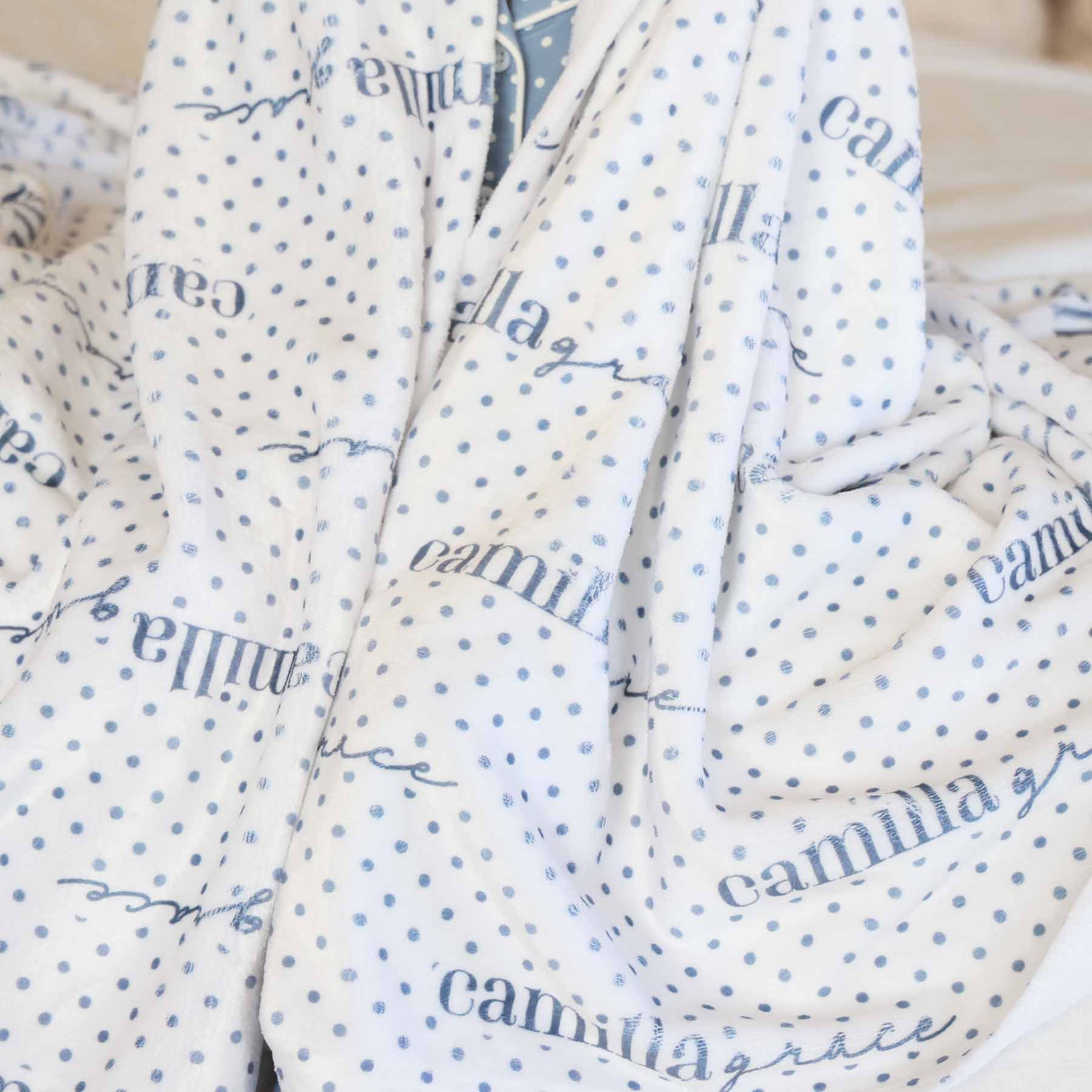 Snuggle Spots Personalized Kids Blanket | White